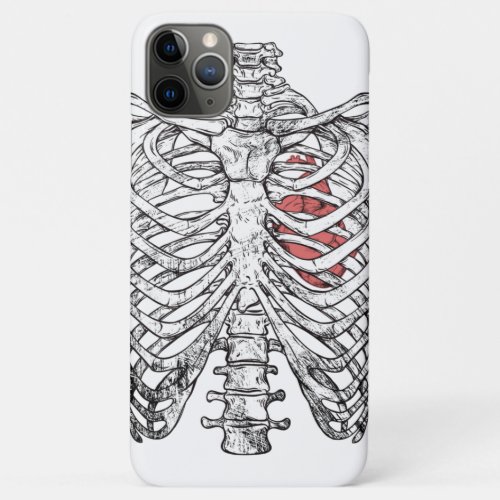 Vintage Ribcage  Heart Anatomy Halloween iPhone 11 Pro Max Case