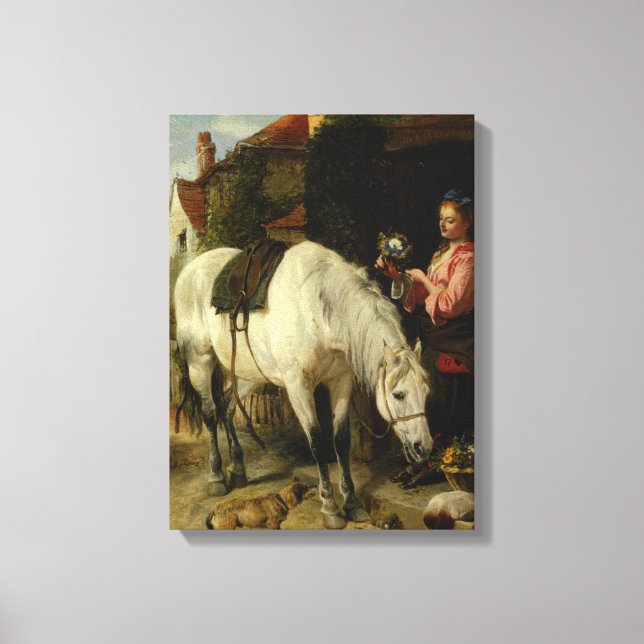 Vintage Richard Ansdell The Gardeners Daughter Canvas Print (Front)