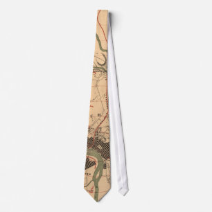 Vintage Richmond VA Rebel Defense Map (1864) Tie
