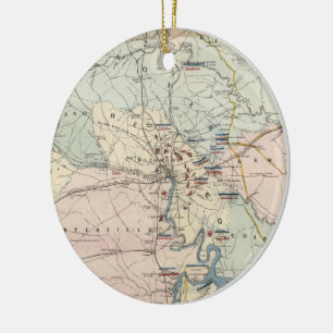 Vintage Richmond Virginia Civil War Battles (1864) Ceramic Ornament
