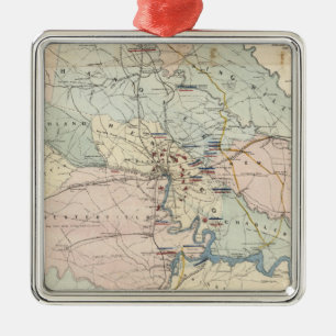 Vintage Richmond Virginia Civil War Battles (1864) Metal Ornament