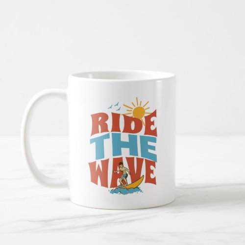 Vintage Ride The Wave 70s Retro Coffee Mug