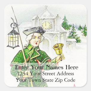 Vintage Ringing In Christmas Address Label