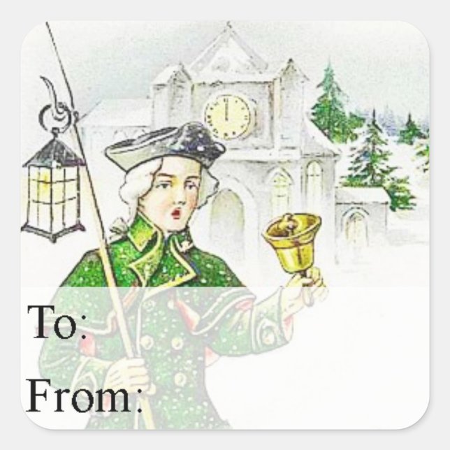 Vintage Ringing In Christmas Gift Tag (Front)