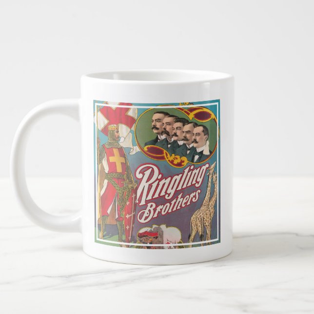 Vintage Ringling Brothers Circus Poster Giant Coffee Mug (Left)