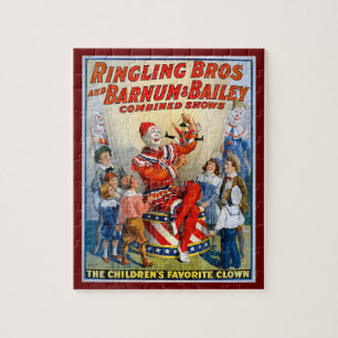 Vintage Ringling Brothers Clown Circus Poster Kids Jigsaw Puzzle