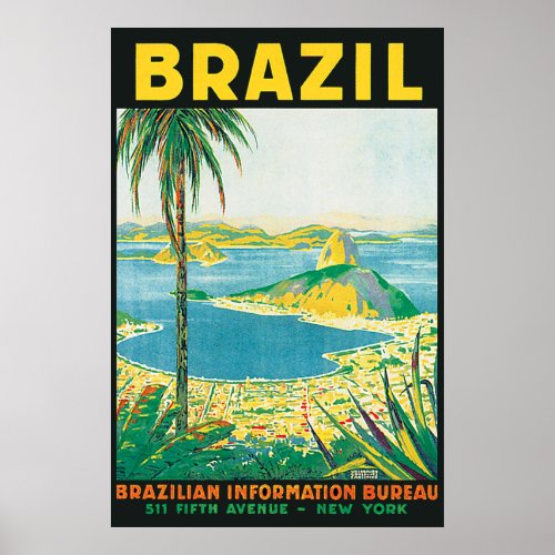 Vintage Rio Brazil Travel Poster