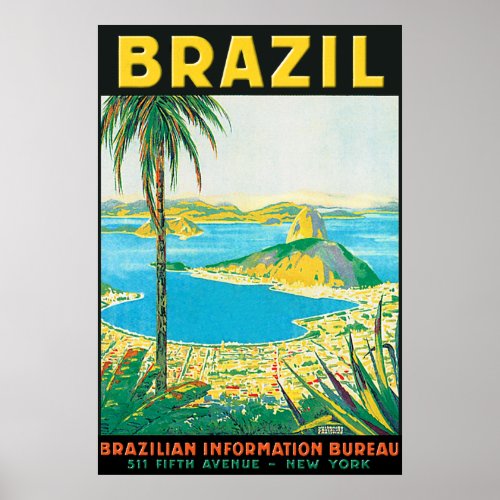 Vintage Rio Brazil Travel Poster