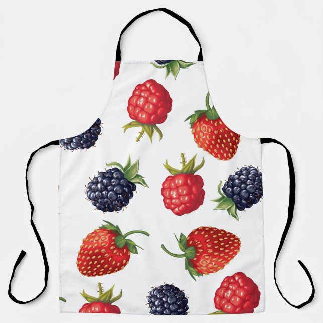 Vintage ripe berries pattern apron (Front)
