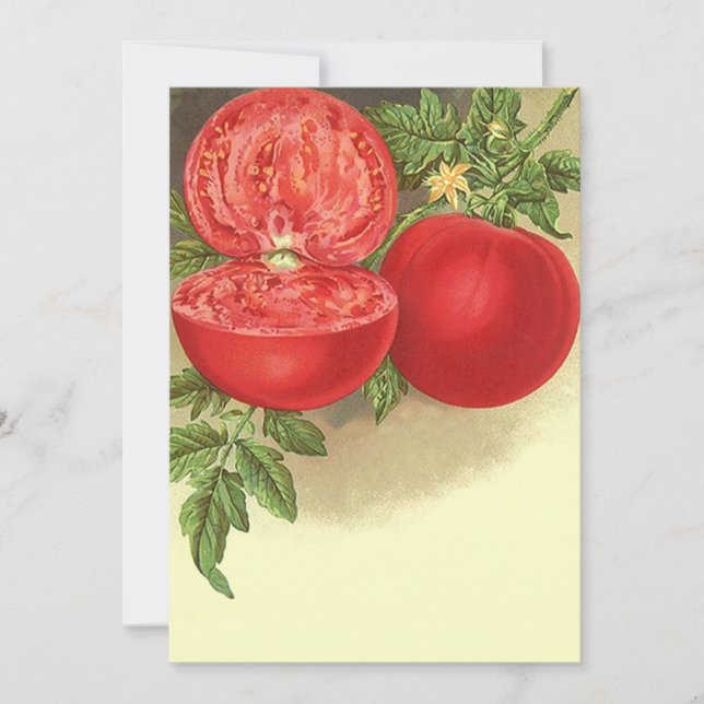 Vintage Ripe Tomato Farmers Market Invitation t5x7 (Front)