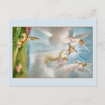 Vintage Risen Lamb Of God Angels Easter Postcard by RetroMagicShop at Zazzle
