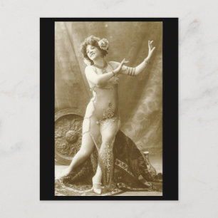 Vintage risque Dancing girl photo Postcard