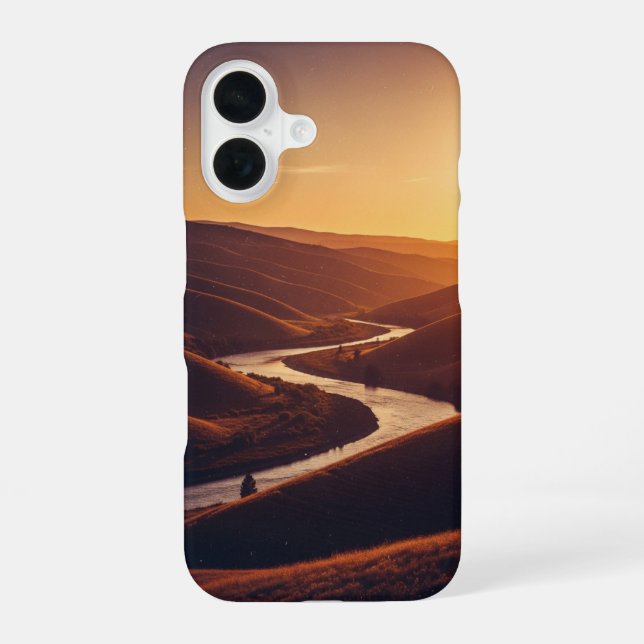 Vintage River at Sunset iPhone Case (Back)
