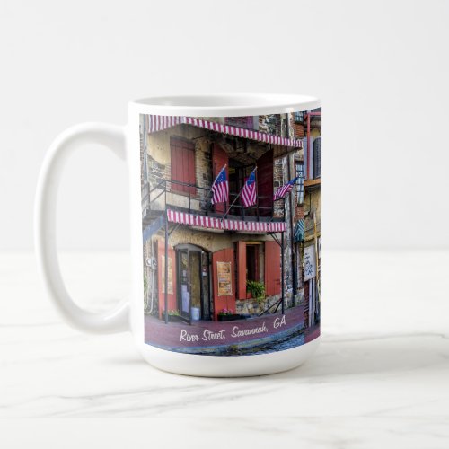 Vintage River Street Savannah GA Travel Photograph Coffee Mug