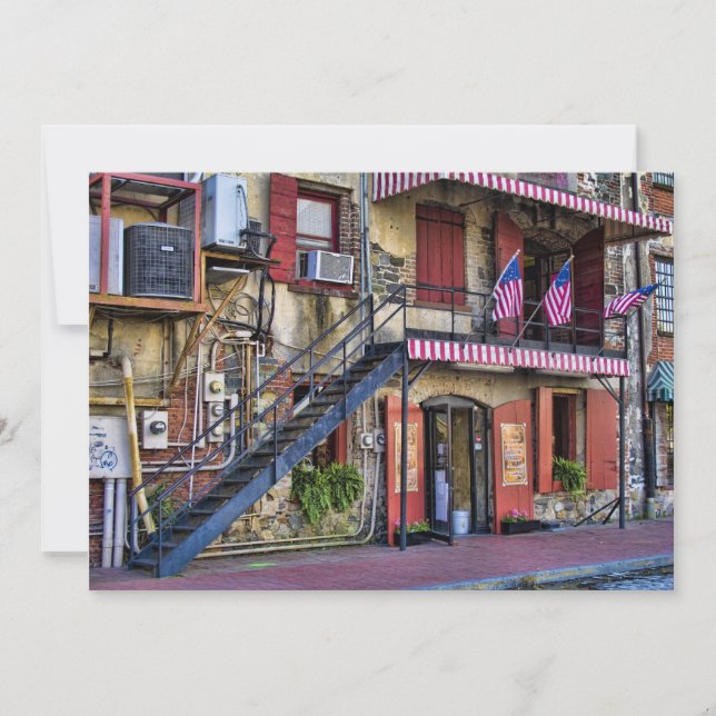 Vintage River Street, Savannah, Georgia Invitation (Front)