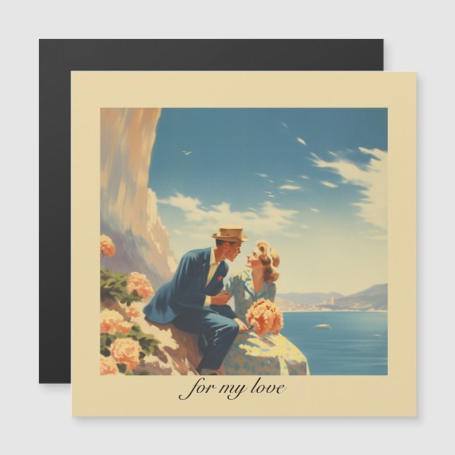 Vintage Riviera Romance Personalized Keepsake (Front/Back)