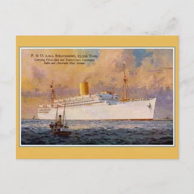 Vintage RMS Strathmore mail and passenger liner Postcard Zazzle