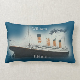 Vintage RMS Titanic Ocean Liner Sea Name Ship Lumbar Pillow