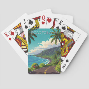 Vintage Road to hana Maui Hawaii Travel Poker Cards