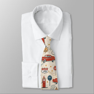 Vintage Road Trip Pattern (2) Neck Tie