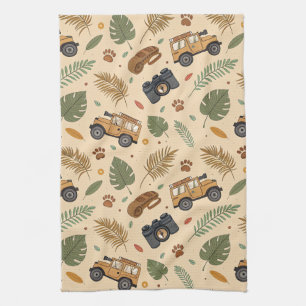 Vintage Road Trip Pattern (3) Kitchen Towel