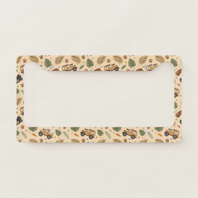 Vintage Road Trip Pattern (3) License Plate Frame (Front)