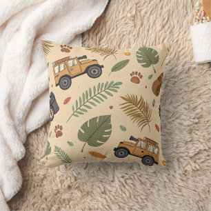 Vintage Road Trip Pattern (3) Throw Pillow
