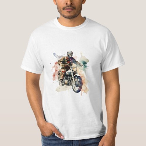 Vintage Road Warrior Watercolor Art Illustration T_Shirt