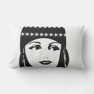 Vintage Roaring 20's Portrait Flapper Girl Outdoor Pillow