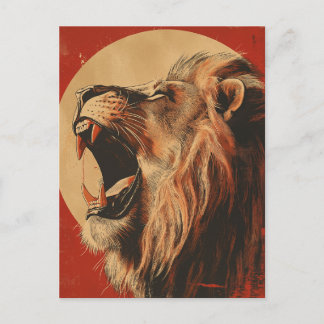Vintage Roaring Lion Postcard