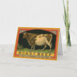 Vintage Roast Beef Advertisement New York Foil Greeting Card