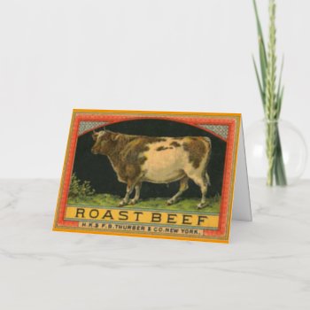 Vintage Roast Beef Advertisement New York Foil Greeting Card by scenesfromthepast at Zazzle