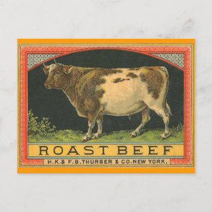 Vintage Roast Beef Advertisement Postcard