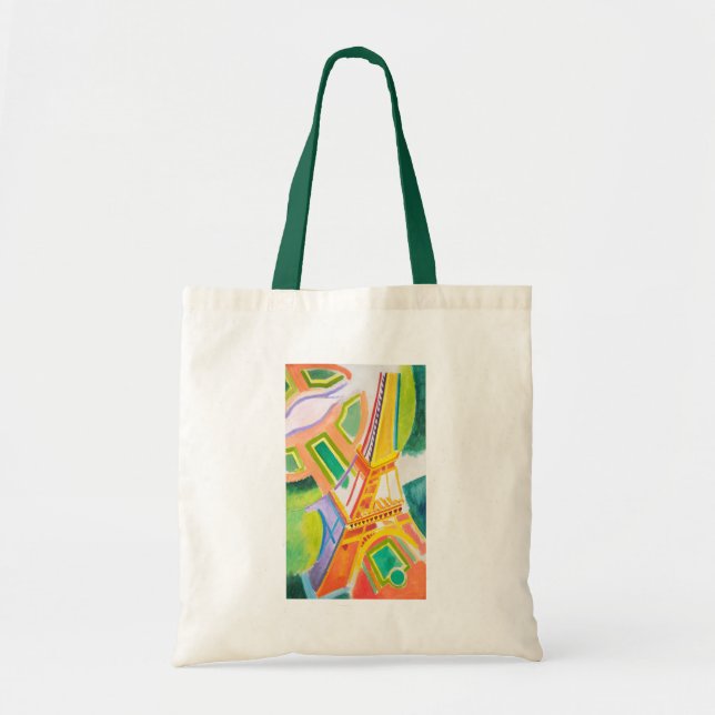 Vintage Robert Delaunay's Eiffel Tower Art Tote Bag (Front)