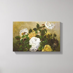 Vintage Robert Duncanson Still Life with Roses Canvas Print