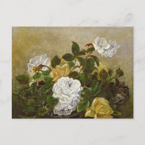 Vintage Robert Duncanson Still Life with Roses Postcard