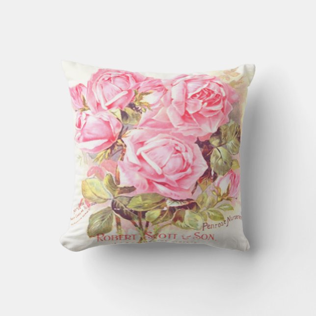 Vintage Robert Scott Seed Pack Floral Pillow (Front)