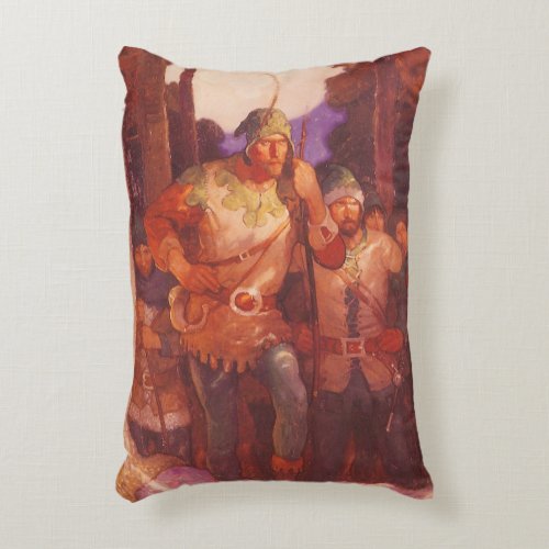 Vintage Robin Hood and His Merry Men by NC Wyeth Accent Pillow