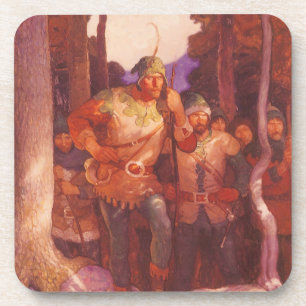 Vintage Robin Hood and His Merry Men by NC Wyeth Beverage Coaster