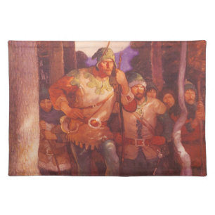 Vintage Robin Hood and His Merry Men by NC Wyeth Cloth Placemat