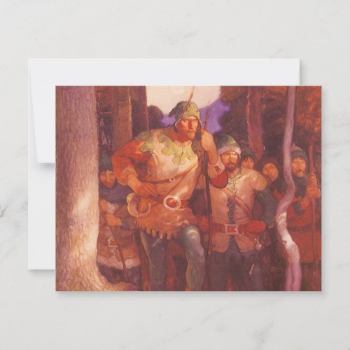 Vintage Robin Hood and His Merry Men by NC Wyeth Holiday Card