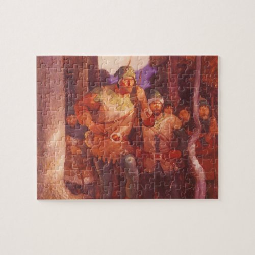 Vintage Robin Hood and His Merry Men by NC Wyeth Jigsaw Puzzle