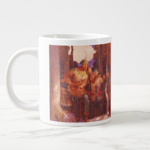 Vintage Robin Hood and His Merry Men by NC Wyeth Large Coffee Mug
