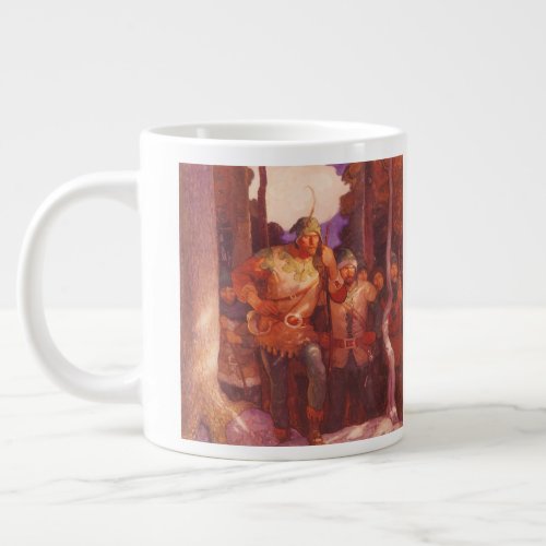 Vintage Robin Hood and His Merry Men by NC Wyeth Large Coffee Mug