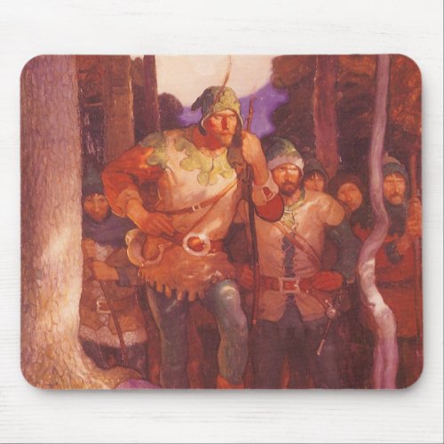 Vintage Robin Hood and His Merry Men by NC Wyeth Mouse Pad