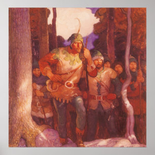 Vintage Robin Hood and His Merry Men by NC Wyeth Poster