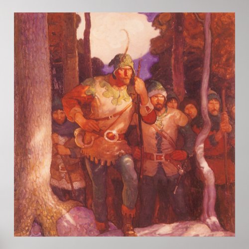 Vintage Robin Hood and His Merry Men by NC Wyeth Poster