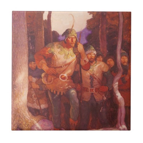 Vintage Robin Hood and His Merry Men by NC Wyeth Tile