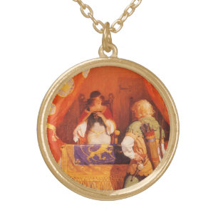 Vintage Robin Hood Meets Maid Marian by NC Wyeth Gold Plated Necklace