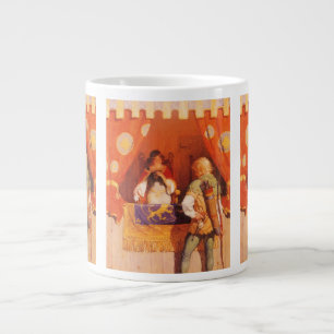 Vintage Robin Hood Meets Maid Marian by NC Wyeth Large Coffee Mug